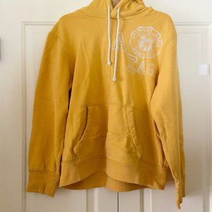 🍃EUC🍃 American Eagle Outfitters Mustard Yellow Soft Comfy Graphic Logo Hoodie